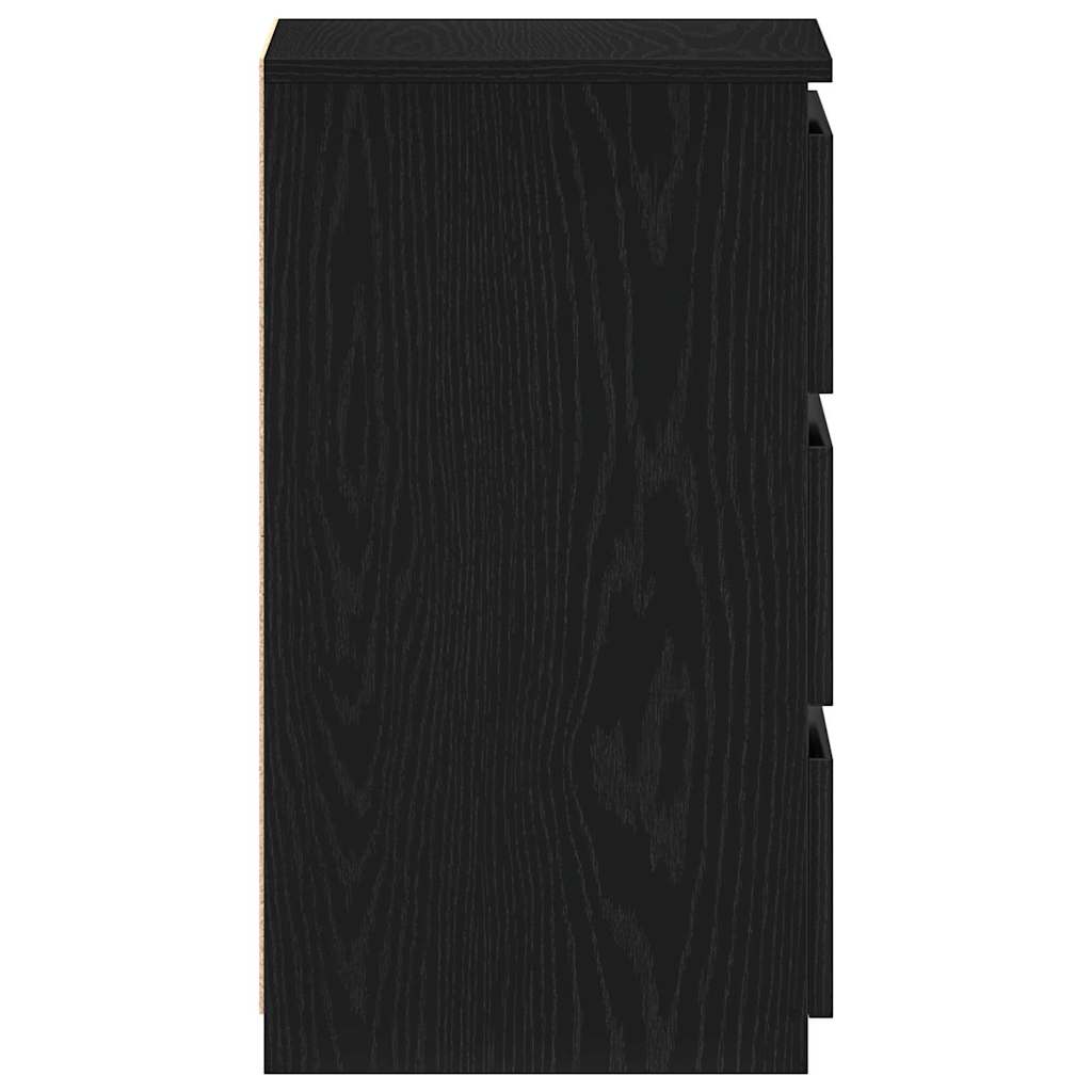 vidaXL Κομοδίνο 2 pcs Μαύρη δρυς 40 x 35 x 62.5 εκ. Επεξεργασμένο ξύλο