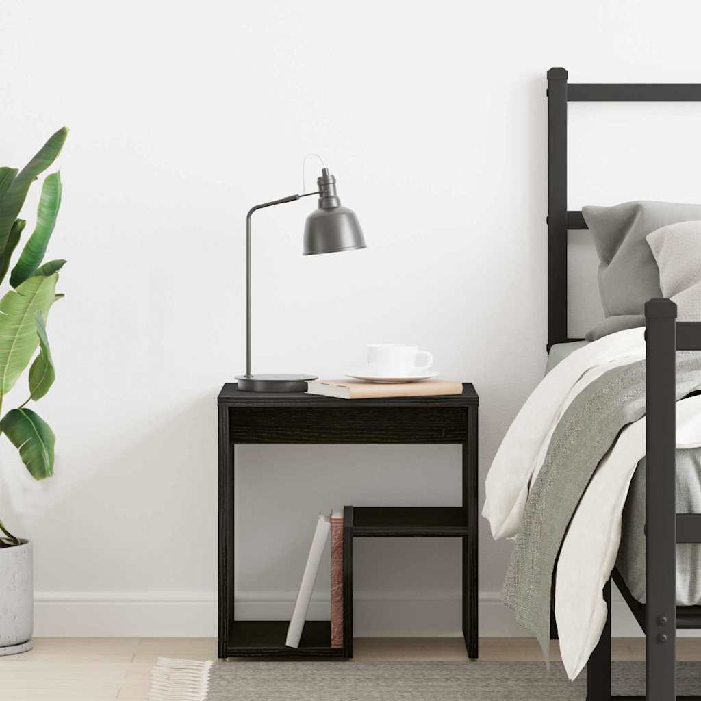 vidaXL Κομοδίνο Μαύρη δρυς 40 x 30 x 40 εκ Επεξεργασμένο ξύλο