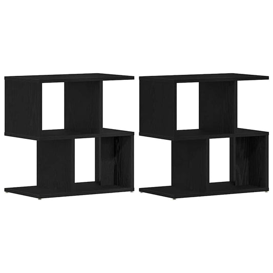 vidaXL Κομοδίνο 2 pcs Μαύρη Οξυά 50 x 30 x 51,5 εκ. Επεξεργασμένο ξύλο