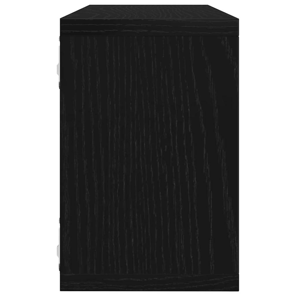 vidaXL Ράφια Τοίχου με ράφι Επιτοίχιο 6 pcs Μαύρη Οξυά 60 x 15 x 23 cm