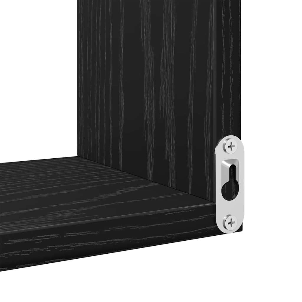 vidaXL Ράφι Τοίχου με ράφι 2 pcs Μαύρη Οξυά 40 x 40 x 49,5 εκ.
