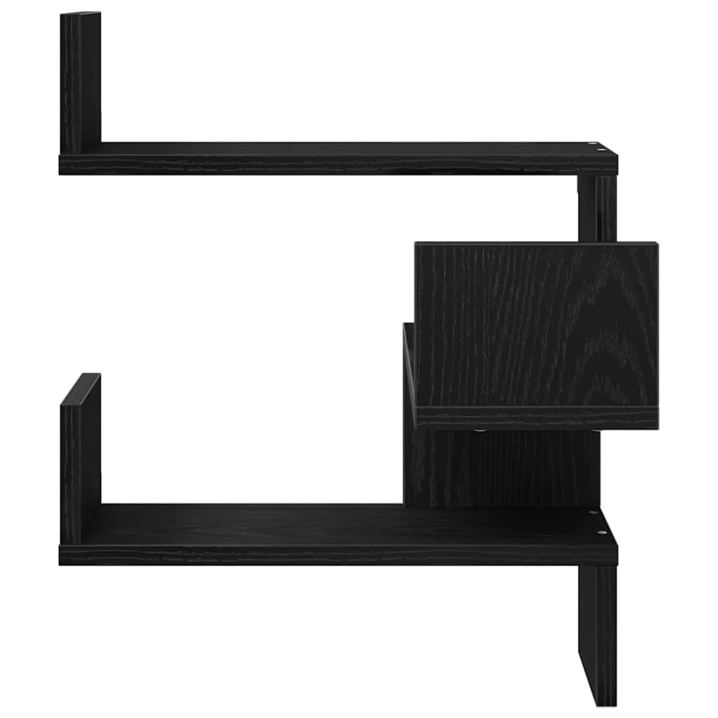 vidaXL Ράφι Τοίχου με ράφι 2 pcs Μαύρη Οξυά 40 x 40 x 49,5 εκ.