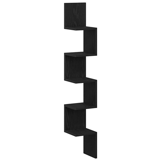 vidaXL Γωνιακό ράφι Μαύρη Οξυά 20 x 20 x 127,5 cm Επεξεργασμένο ξύλο