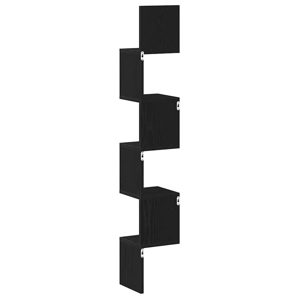 vidaXL Γωνιακό ράφι Μαύρη Οξυά 20 x 20 x 127,5 cm Επεξεργασμένο ξύλο