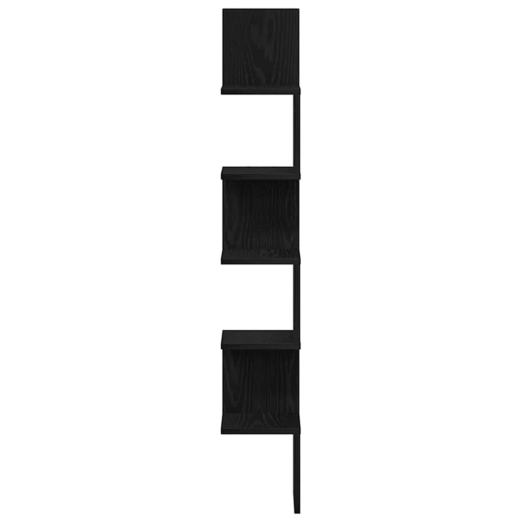 vidaXL Γωνιακό ράφι Μαύρη Οξυά 20 x 20 x 127,5 cm Επεξεργασμένο ξύλο