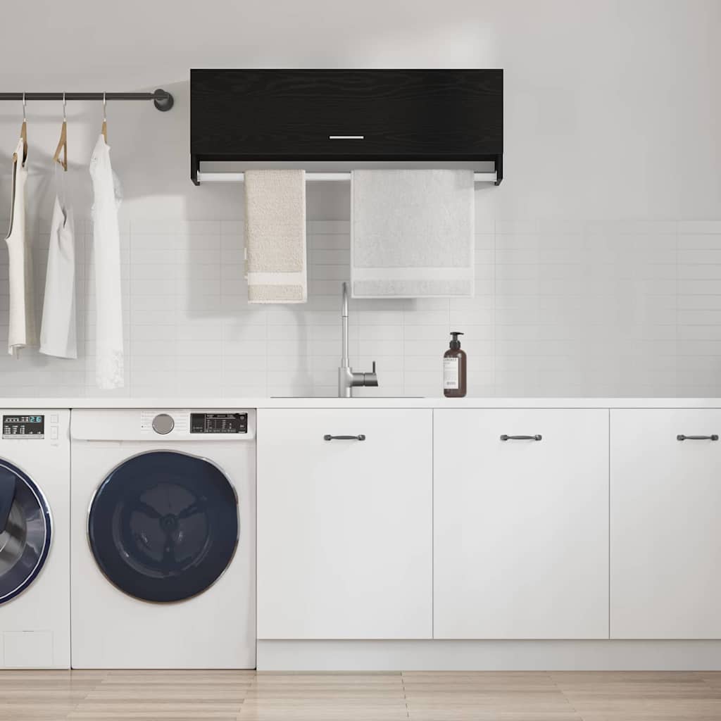 vidaXL Ντουλάπι Μαύρη Οξυά 100 x 32,5 x 35 cm Επεξεργασμένο ξύλο