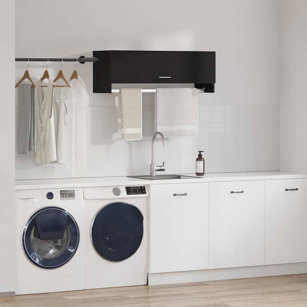 vidaXL Ντουλάπι Μαύρη Οξυά 100 x 32,5 x 35 cm Επεξεργασμένο ξύλο