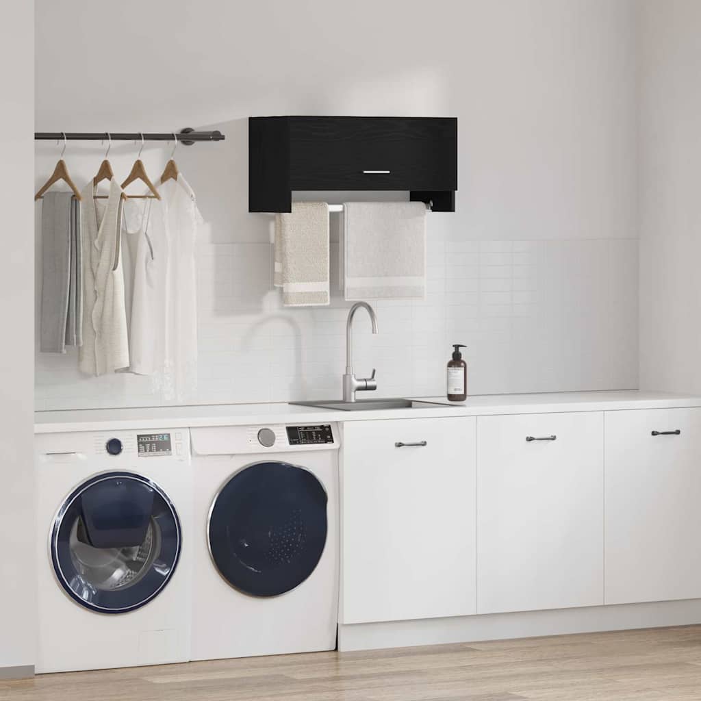 vidaXL Ντουλάπι Μαύρη Οξυά 70 x 32,5 x 35 cm Επεξεργασμένο ξύλο