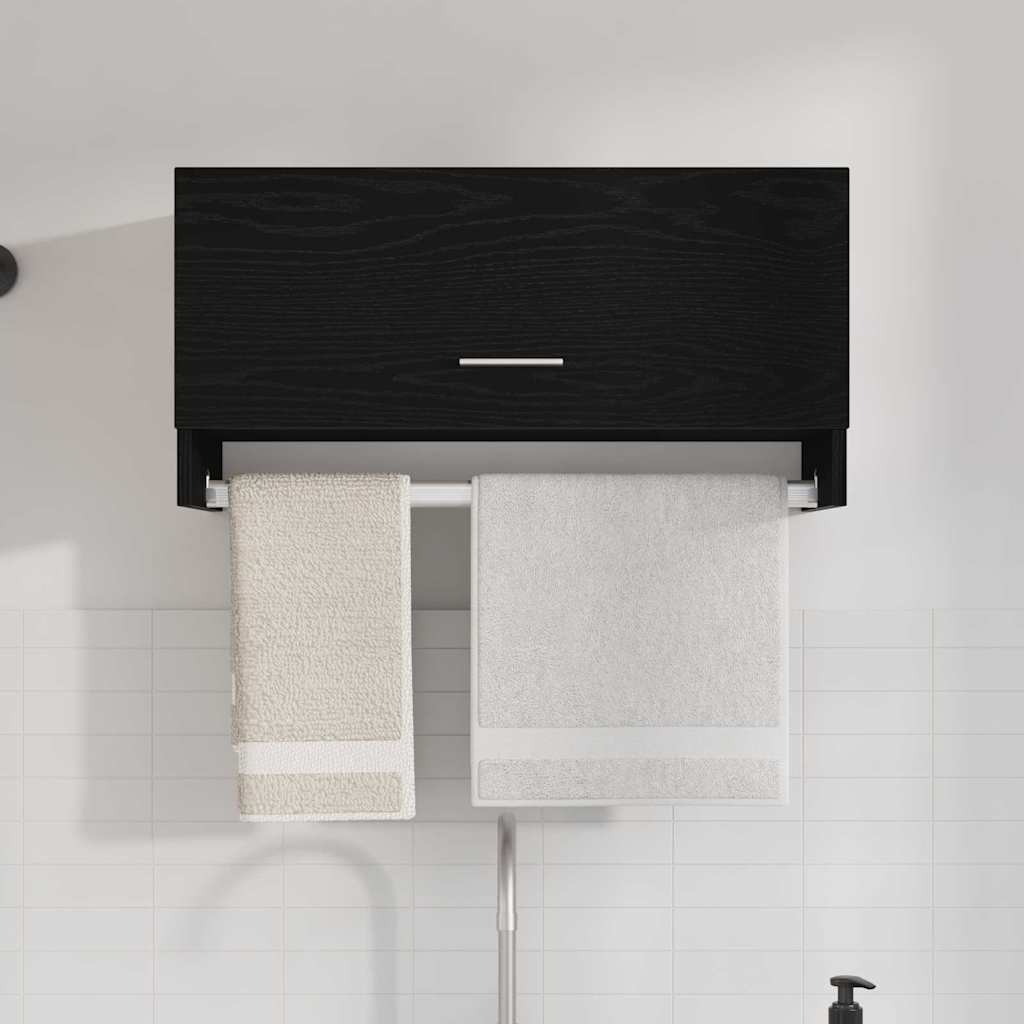 vidaXL Ντουλάπι Μαύρη Οξυά 70 x 32,5 x 35 cm Επεξεργασμένο ξύλο