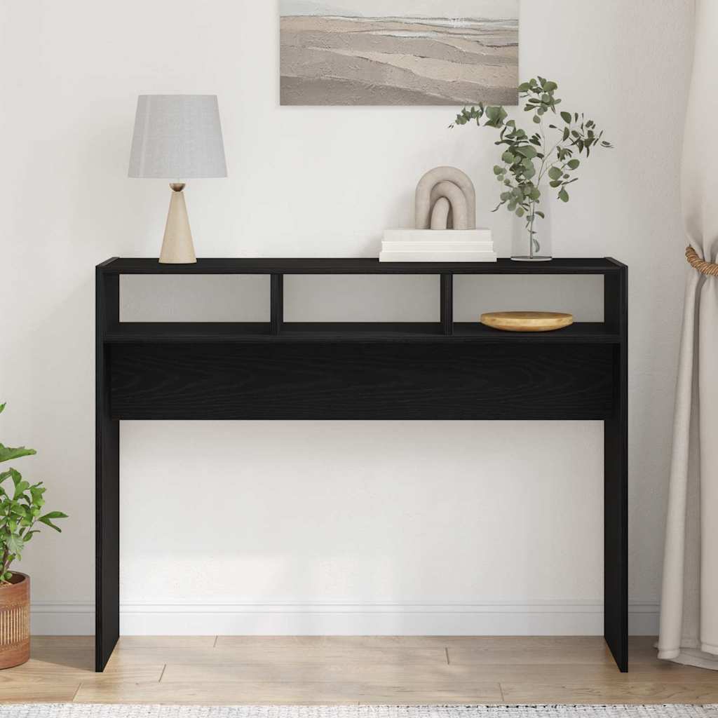 vidaXL Τραπέζι κονσόλας Μαύρη δρυς 105 x 30 x 80 εκ.