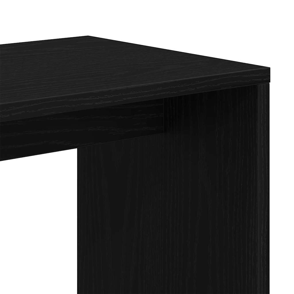 vidaXL Τραπέζι Σαλονιού με Στηρίγματα 3 pcs Μαύρη Οξυά