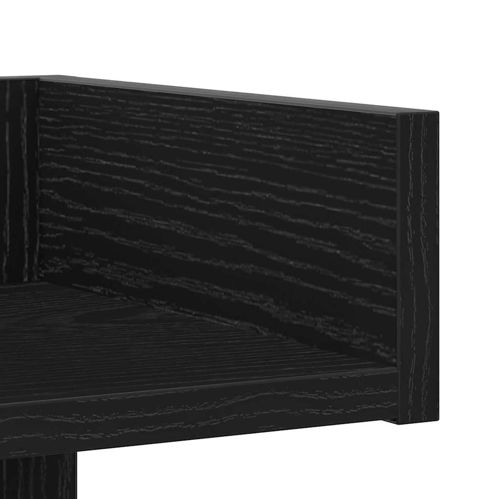 vidaXL Βιβλιοθήκη Μαύρη Οξυά 48 x 25,5 x 140 εκ Επεξεργασμένο ξύλο