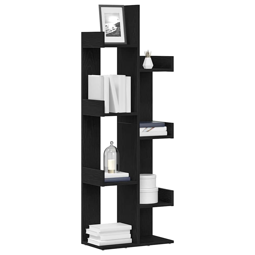 vidaXL Βιβλιοθήκη Μαύρη Οξυά 48 x 25,5 x 140 εκ Επεξεργασμένο ξύλο
