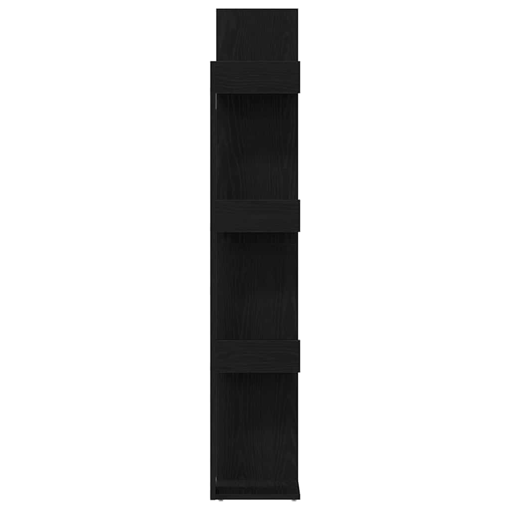 vidaXL Βιβλιοθήκη Μαύρη Οξυά 48 x 25,5 x 140 εκ Επεξεργασμένο ξύλο