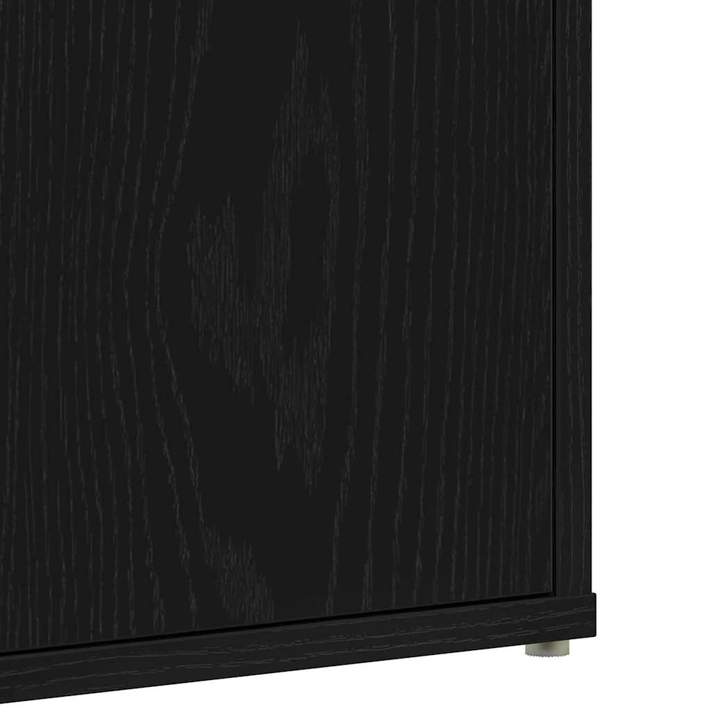 vidaXL Ντουλάπα Παπουτσιών με ράφι με πόρτα Μαύρη Οξυά 60 x 35 x 70 cm