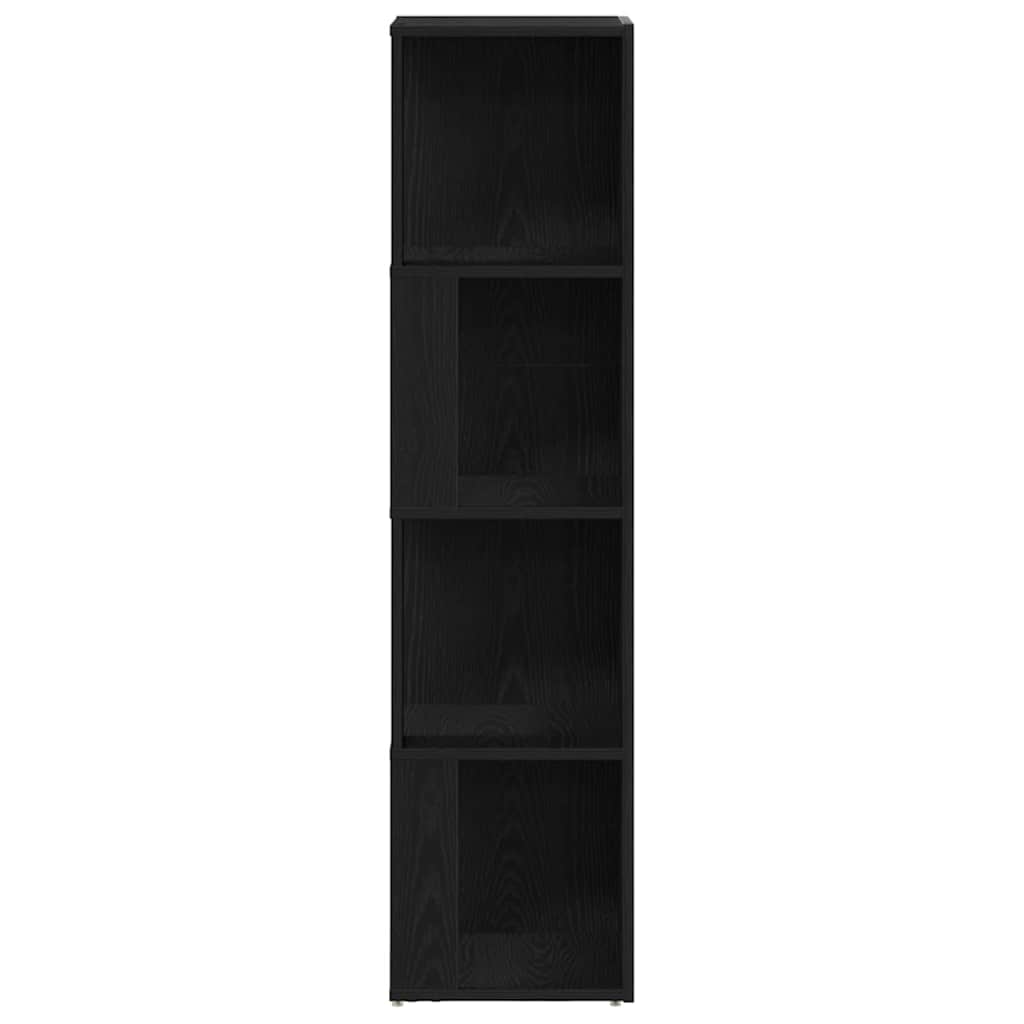 vidaXL Γωνιακά ράφια 33 x 33 x 132 εκ. Επεξεργασμένο Ξύλο Μαύρη Οξυά