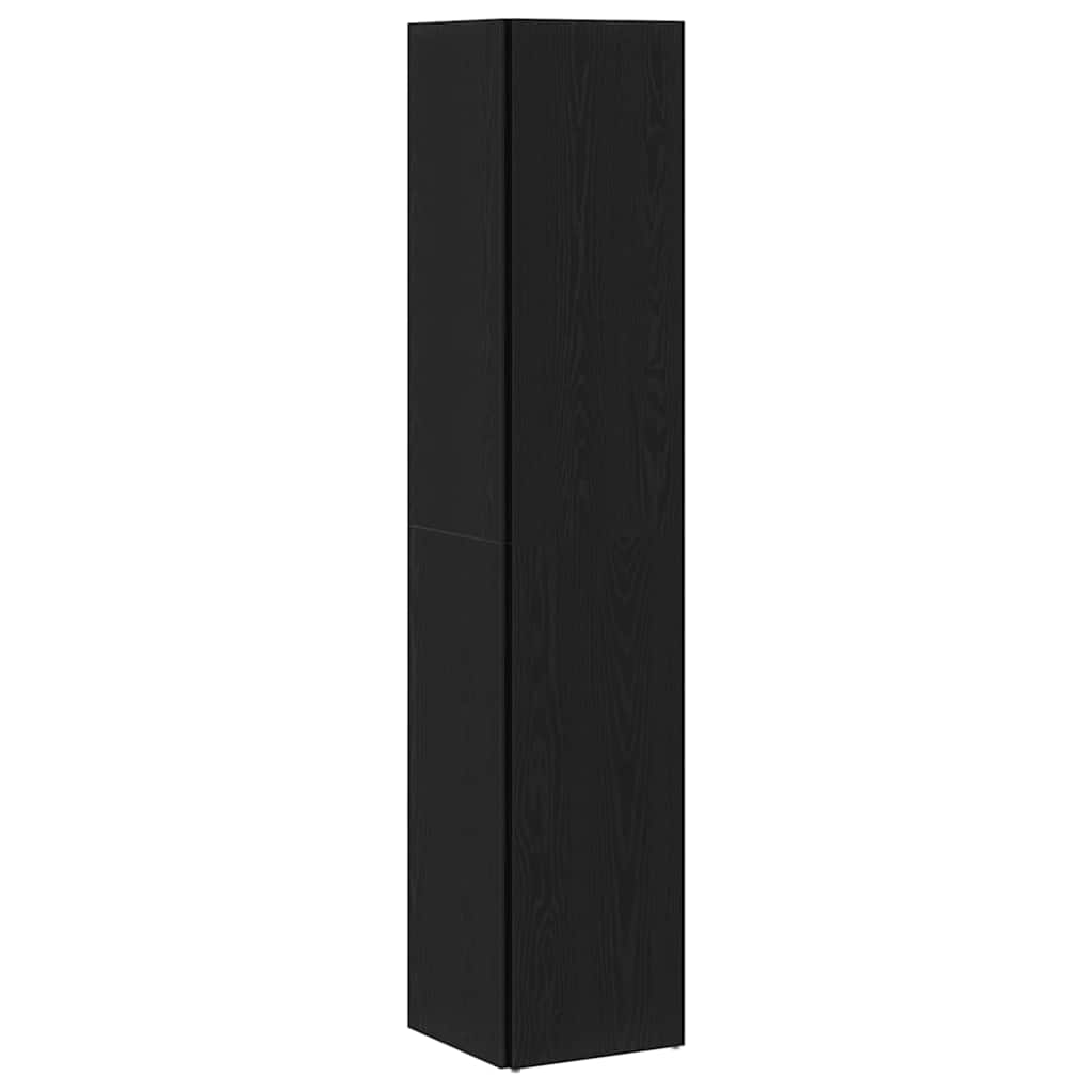 vidaXL Γωνιακά ράφια 33 x 33 x 164,5 cm Επεξεργασμένο Ξύλο Μαύρη Οξυά