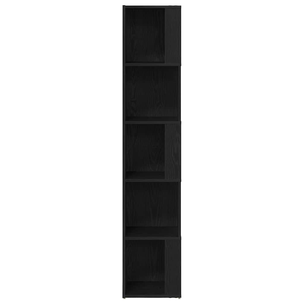 vidaXL Γωνιακά ράφια 33 x 33 x 164,5 cm Επεξεργασμένο Ξύλο Μαύρη Οξυά