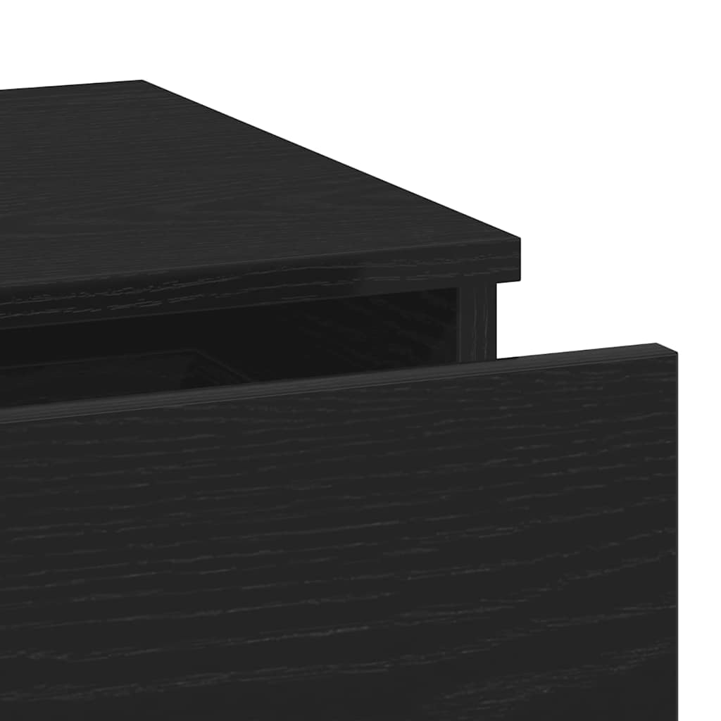 vidaXL Κομοδίνο 2 pcs Μαύρη Οξυά 40 x 35 x 65 εκ. Επεξεργασμένο ξύλο