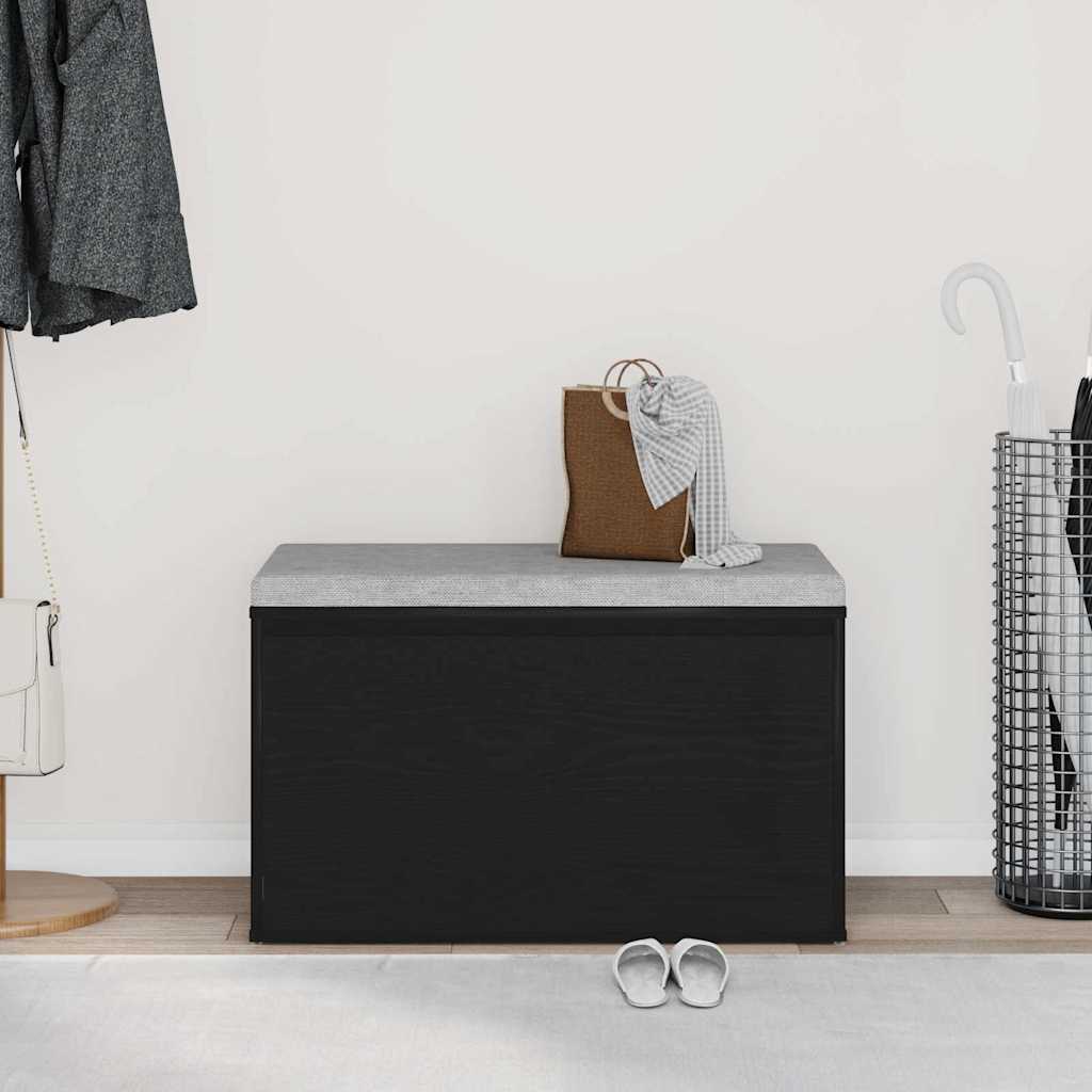 vidaXL Παγκάκι Χαλωρίου Μαύρη Οξυά 80 x 40 x 45 εκ. Επεξεργασμένο ξύλο