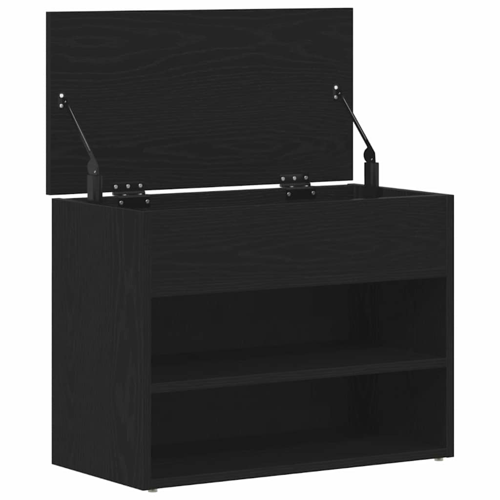vidaXL Πάγκος για παπούτσια με ράφι Μαύρη Οξυά 60 x 30 x 45 cm