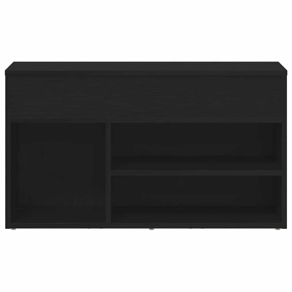 vidaXL Πάγκος για παπούτσια με ράφι Μαύρη Οξυά 80 x 30 x 45 cm