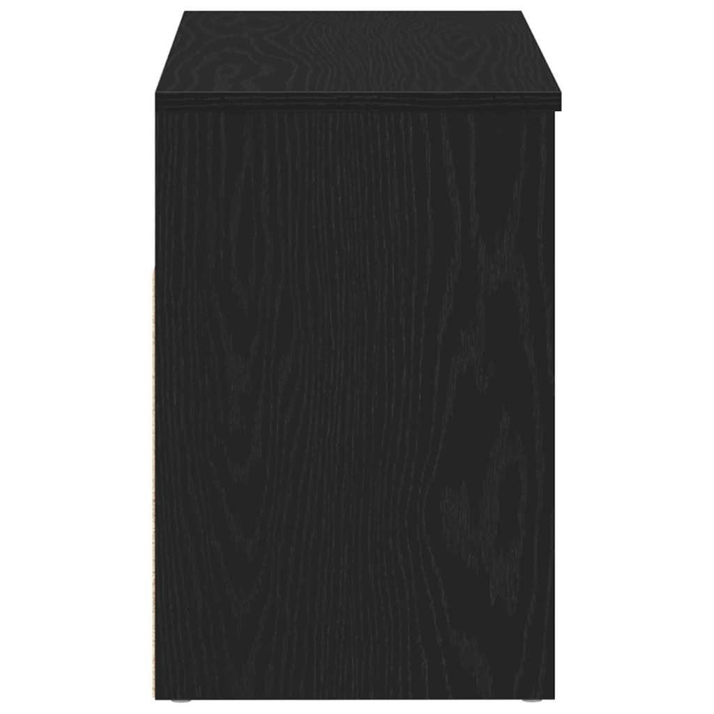 vidaXL Πάγκος για παπούτσια με ράφι Μαύρη Οξυά 80 x 30 x 45 cm