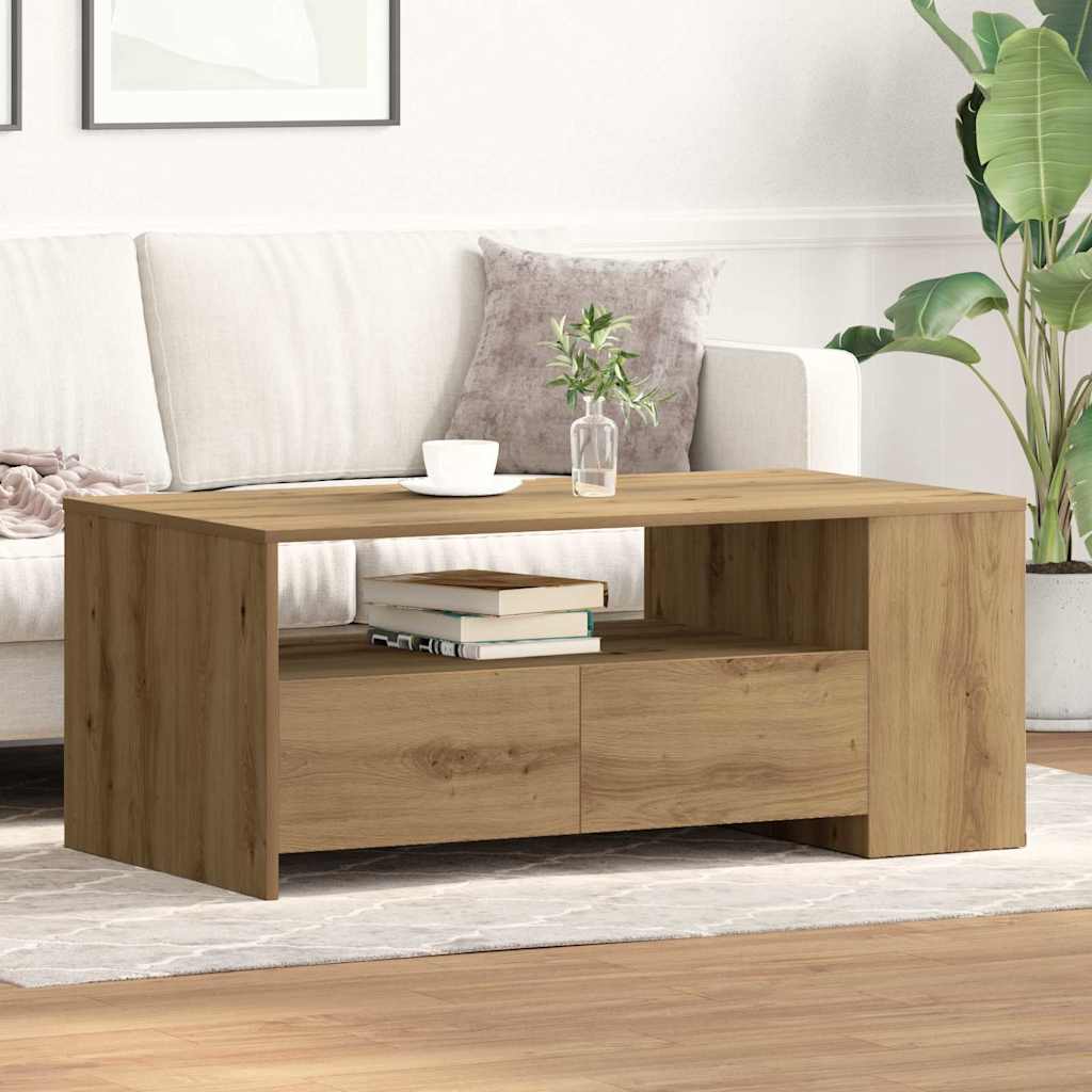 vidaXL Τραπεζάκι σαλονιού με συρτάρι Artisan Oak 102 x 55 x 43,5 εκ.