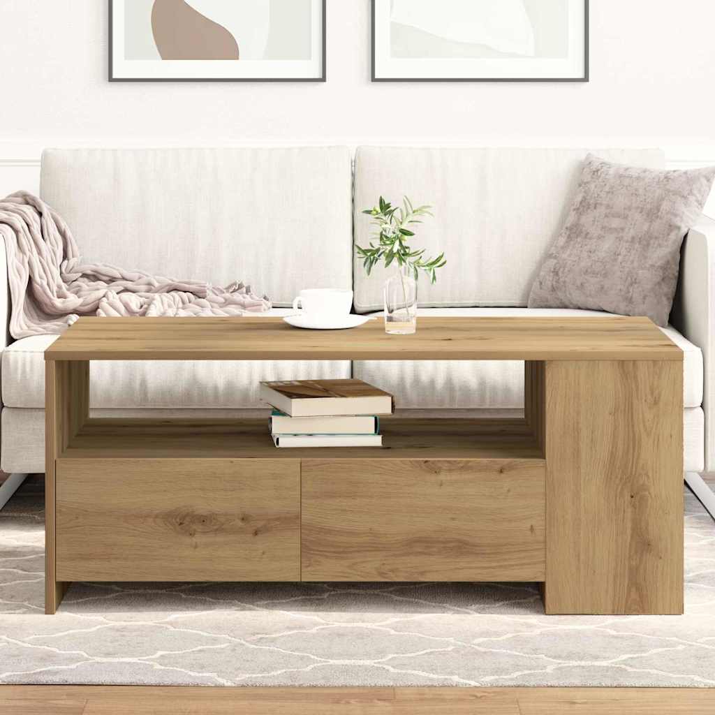 vidaXL Τραπεζάκι σαλονιού με συρτάρι Artisan Oak 102 x 55 x 43,5 εκ.