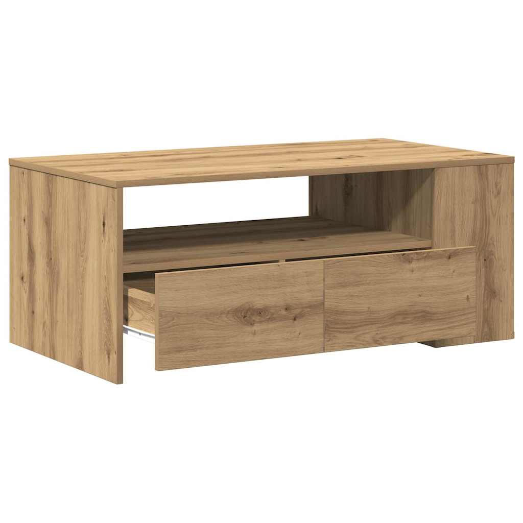 vidaXL Τραπεζάκι σαλονιού με συρτάρι Artisan Oak 102 x 55 x 43,5 εκ.