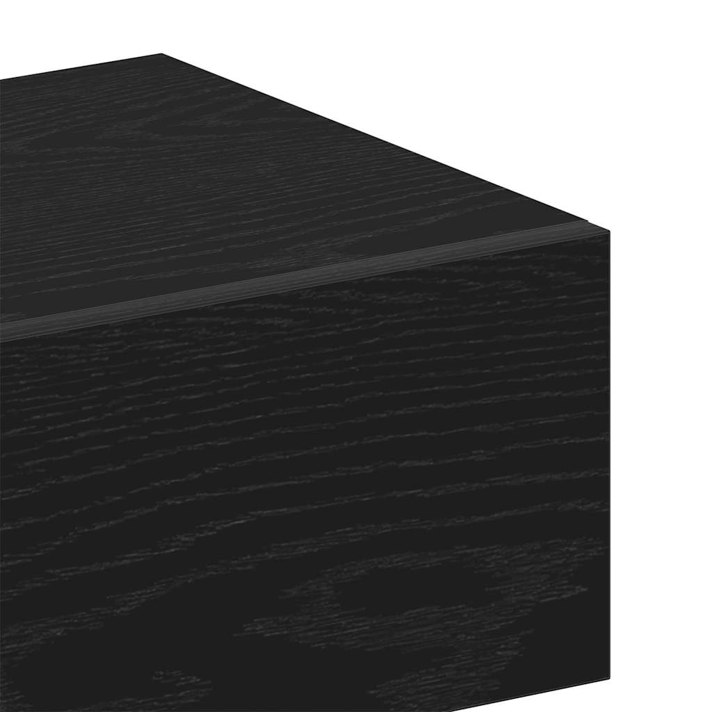 vidaXL Κομοδίνο 2 pcs Μαύρη Οξυά 46 x 30 x 30 εκ Επεξεργασμένο ξύλο