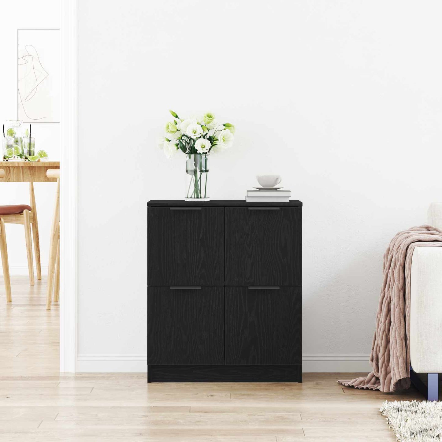 vidaXL Πλαϊνό γραφείο Μαύρη Οξυά 60 x 30 x 70 εκ. Επεξεργασμένο ξύλο