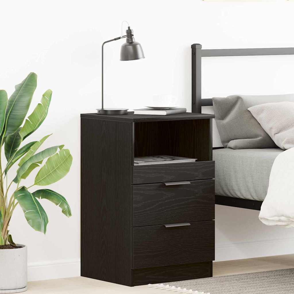 vidaXL Κομοδίνο Μαύρη δρυς 40 x 35 x 65 εκ. Επεξεργασμένο ξύλο