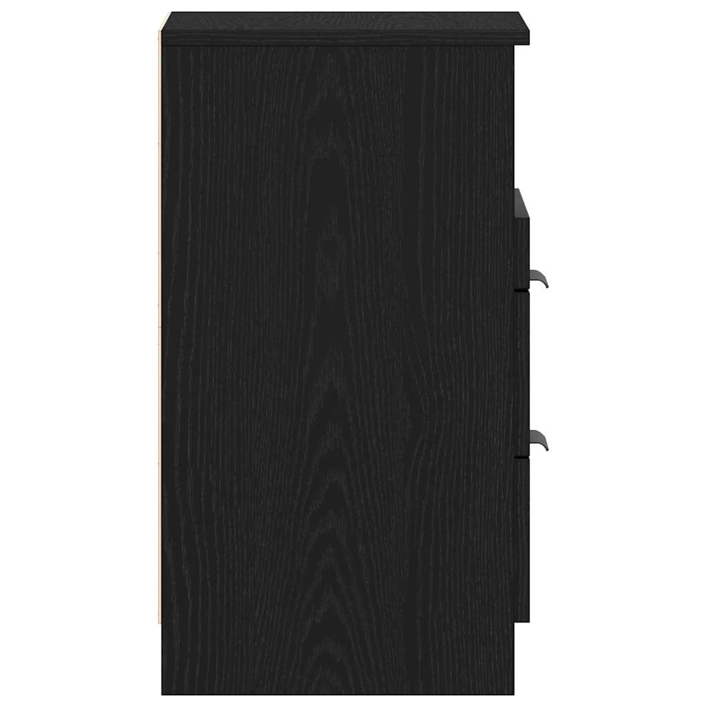 vidaXL Κομοδίνο Μαύρη δρυς 40 x 35 x 65 εκ. Επεξεργασμένο ξύλο