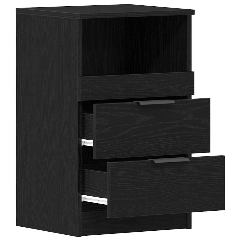 vidaXL Κομοδίνο 2 pcs Μαύρη δρυς 40 x 35 x 65 εκ. Επεξεργασμένο ξύλο