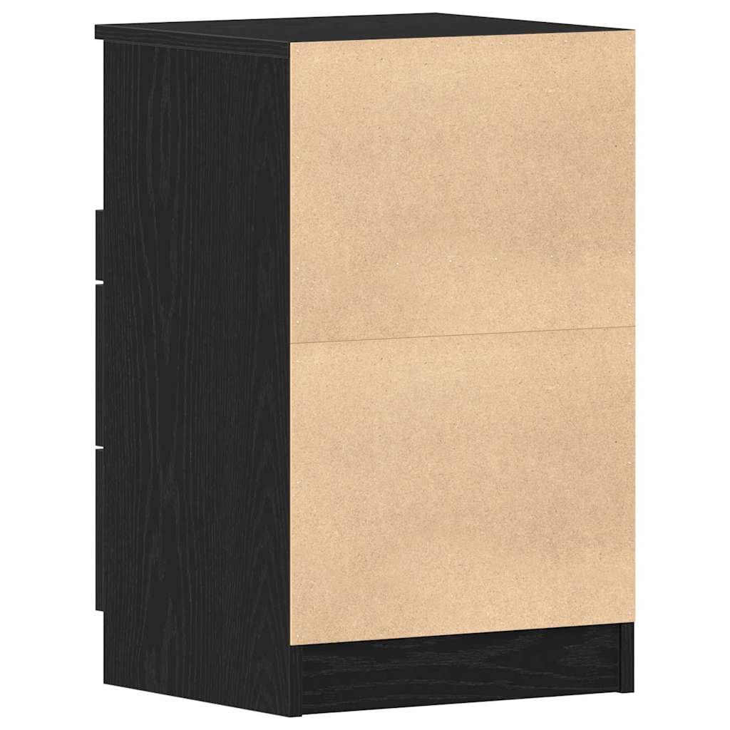 vidaXL Κομοδίνο 2 pcs Μαύρη δρυς 40 x 35 x 65 εκ. Επεξεργασμένο ξύλο