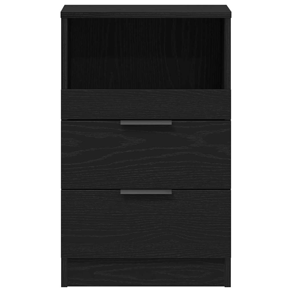 vidaXL Κομοδίνο 2 pcs Μαύρη δρυς 40 x 35 x 65 εκ. Επεξεργασμένο ξύλο