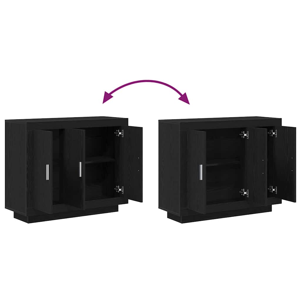 vidaXL Πλαϊνό γραφείο Μαύρη Οξυά 92 x 35 x 75 εκ Επεξεργασμένο ξύλο