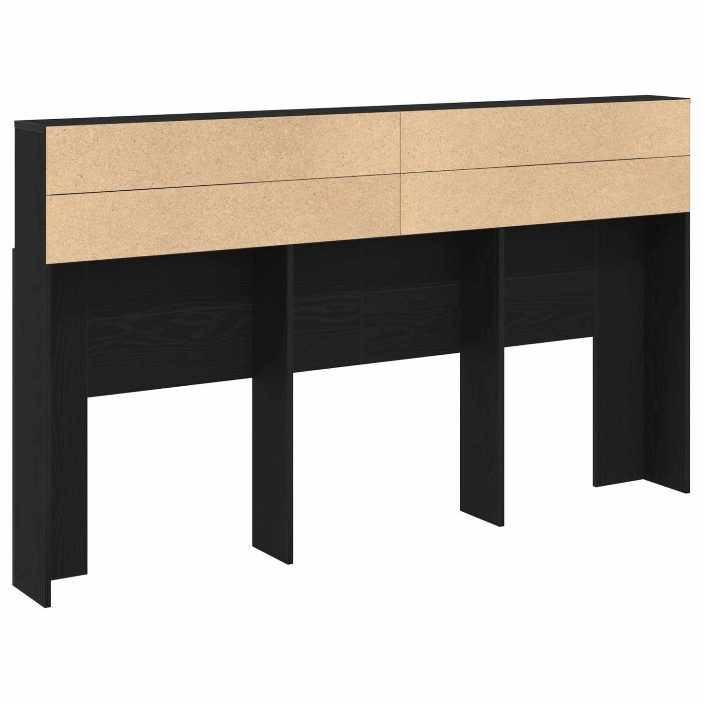 vidaXL Κρεβάτι με Κεφαλάρι με ράφι Μαύρη δρυς 180 x 19 x 103.5 cm