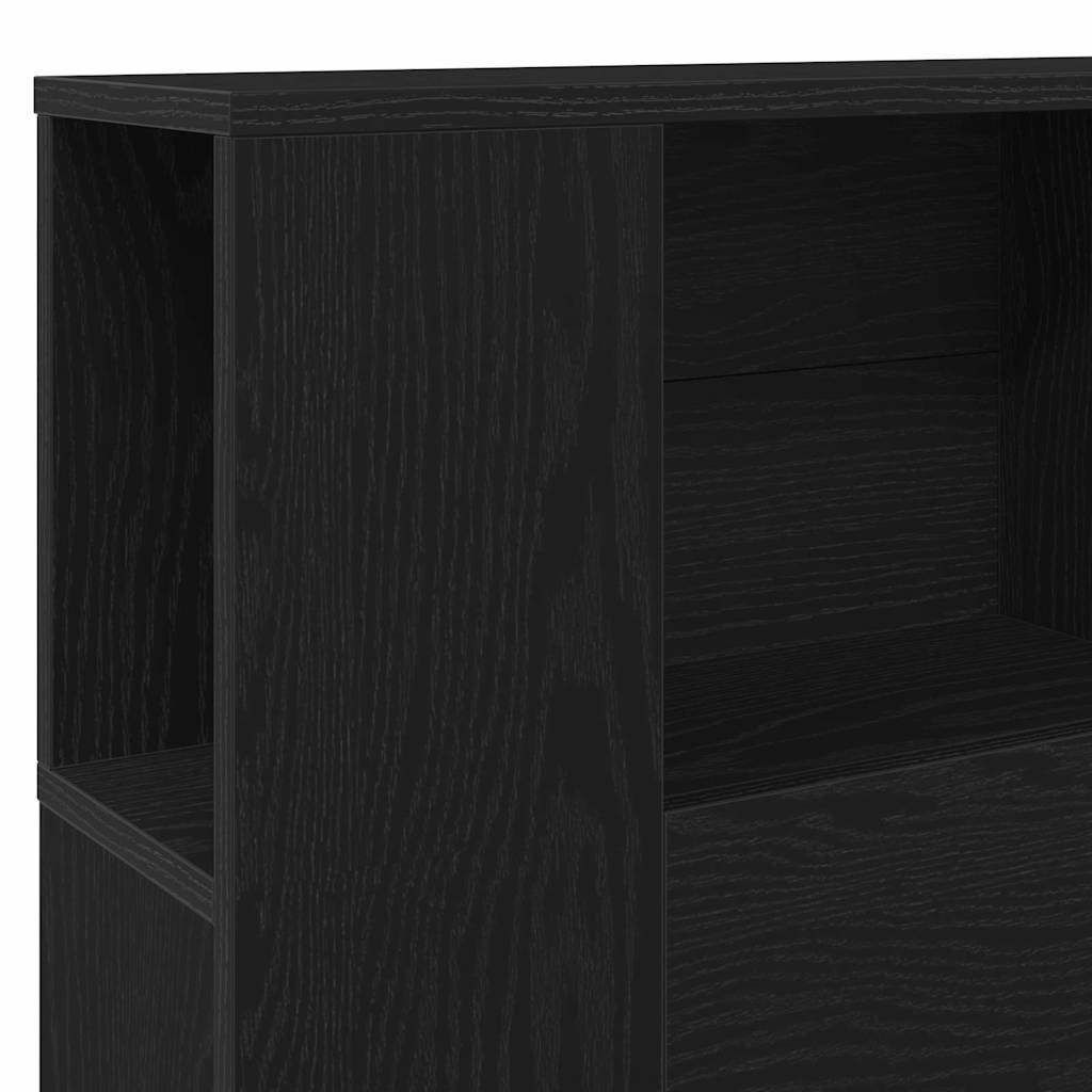 vidaXL Κρεβάτι με Κεφαλάρι Μαύρη δρυς 140 x 19 x 104.5 εκ.