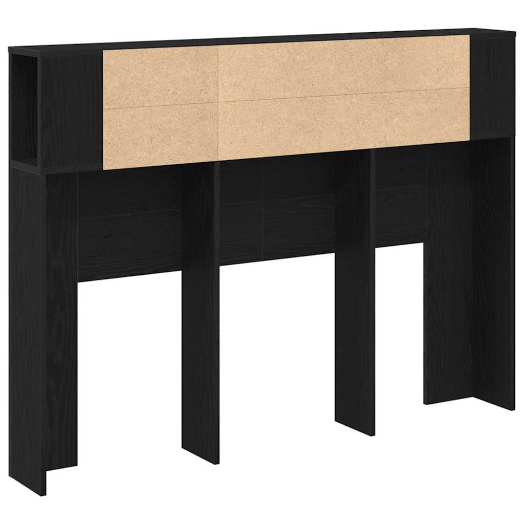vidaXL Κρεβάτι με Κεφαλάρι Μαύρη δρυς 140 x 19 x 104.5 εκ.
