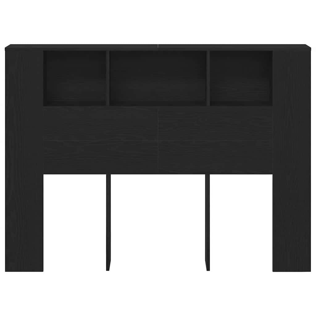 vidaXL Κρεβάτι με Κεφαλάρι Μαύρη δρυς 140 x 19 x 104.5 εκ.