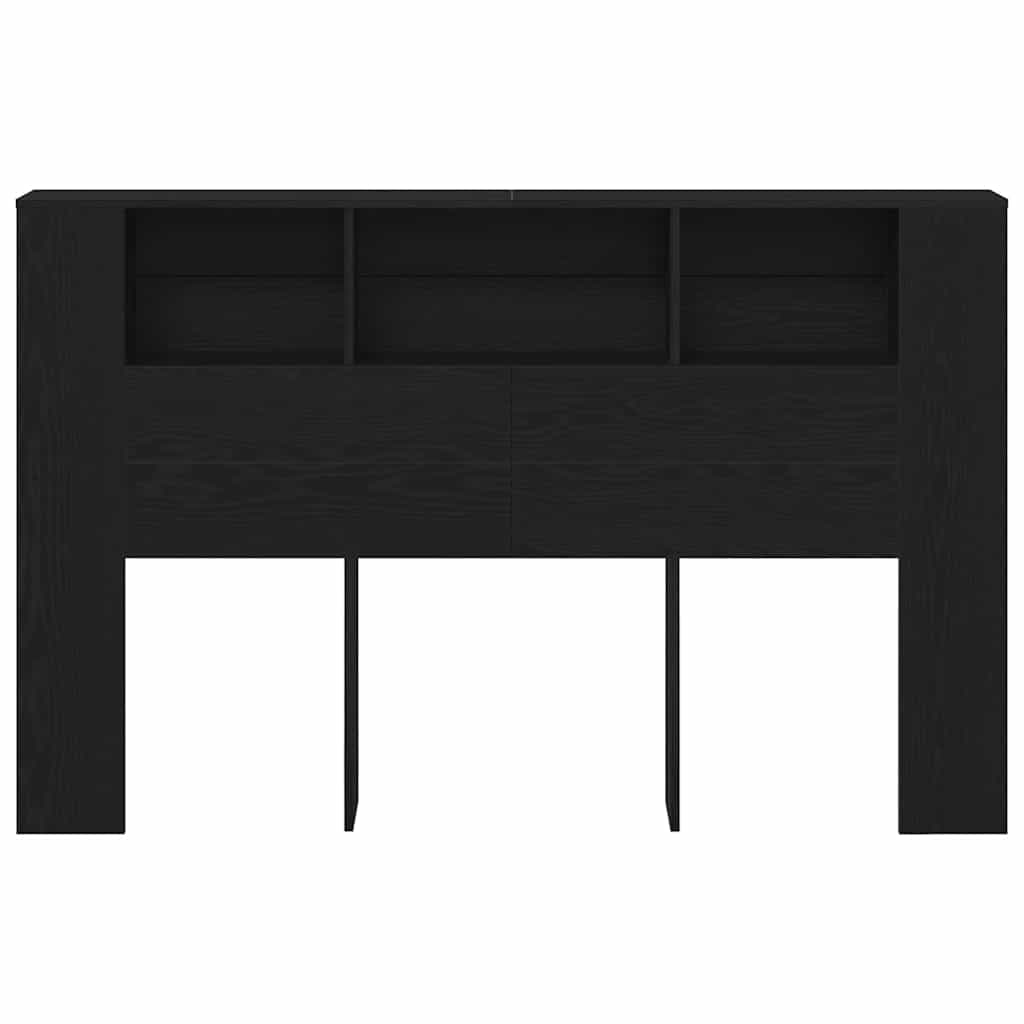 vidaXL Κρεβάτι με Κεφαλάρι Μαύρη δρυς 160 x 19 x 104.5 εκ.