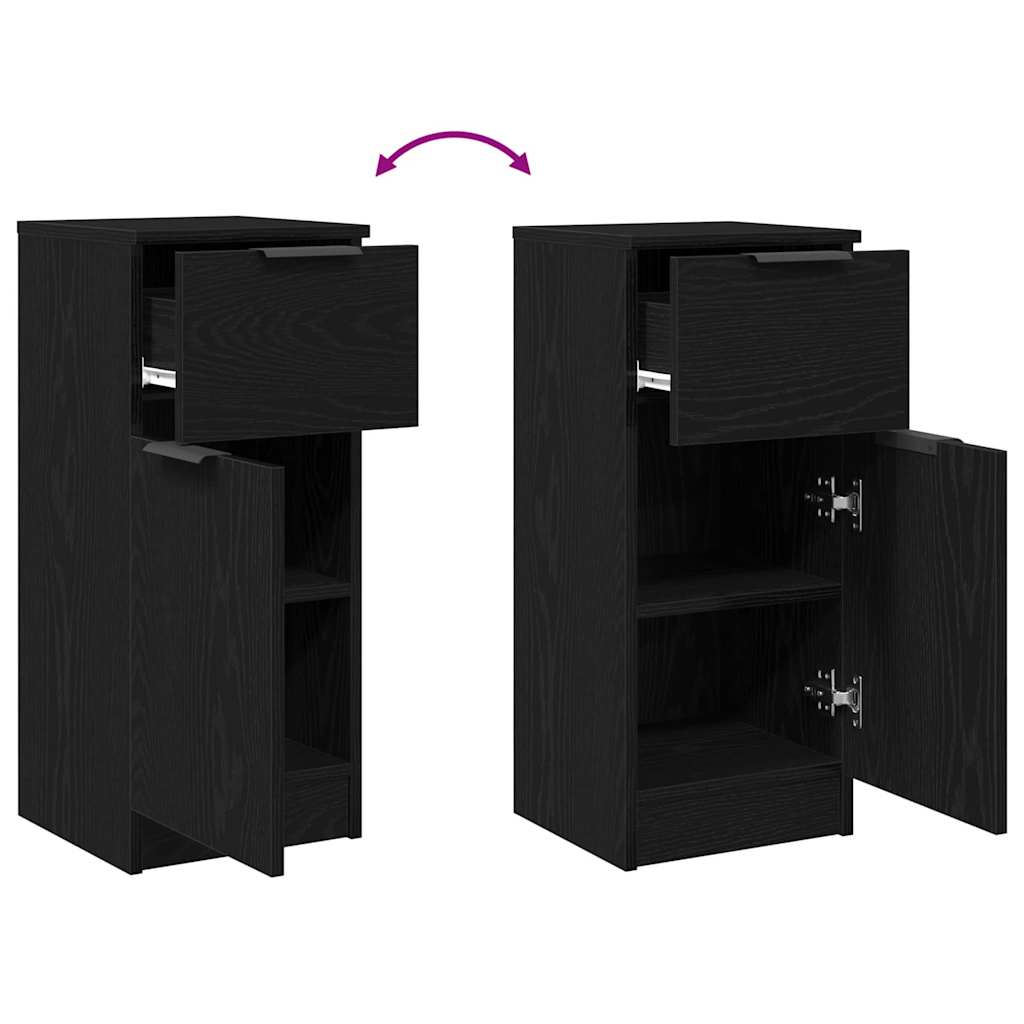 vidaXL Πλαϊνό γραφείο Μαύρη Οξυά 30 x 30 x 70 εκ. Επεξεργασμένο ξύλο