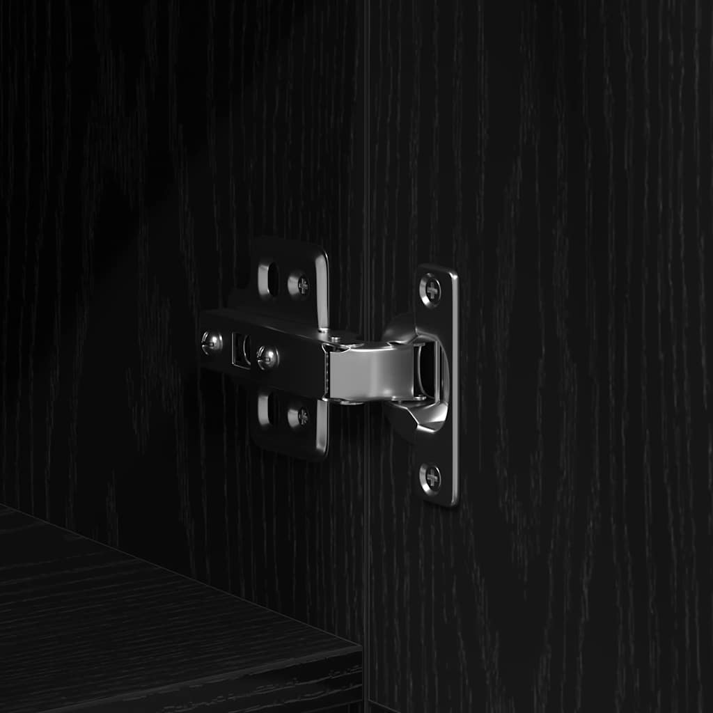 vidaXL Πλαϊνό γραφείο με συρτάρι 2 pcs Μαύρη Οξυά 30 x 30 x 70 εκ.