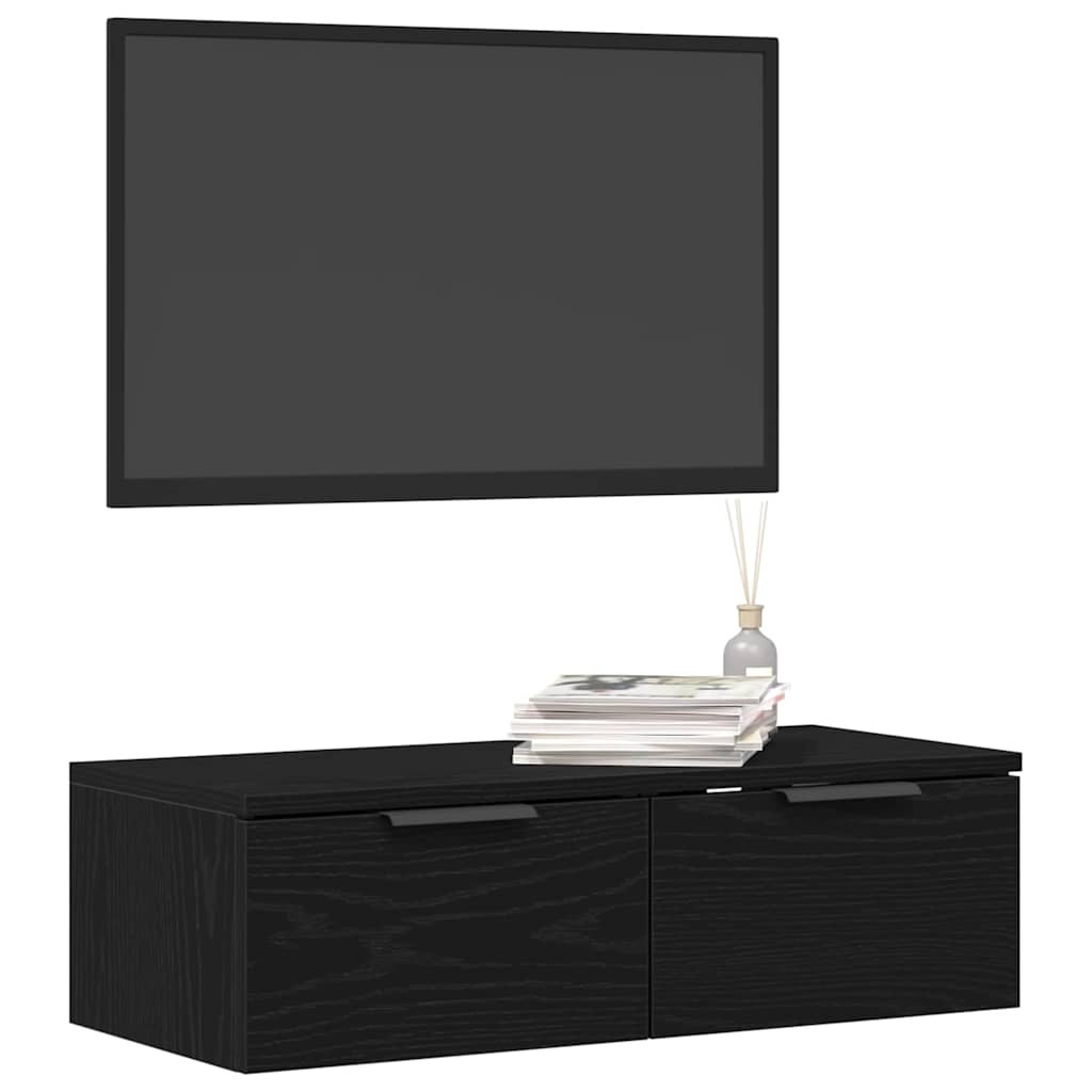 vidaXL Ντουλάπα Τοίχου Μαύρη δρυς 68 x 30 x 20 εκ. Επεξεργασμένο ξύλο