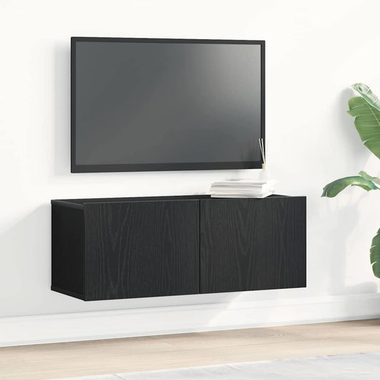 vidaXL Ντουλάπι TV 2 pcs Μαύρη Οξυά 80 x 30 x 30 εκ Επεξεργασμένο ξύλο