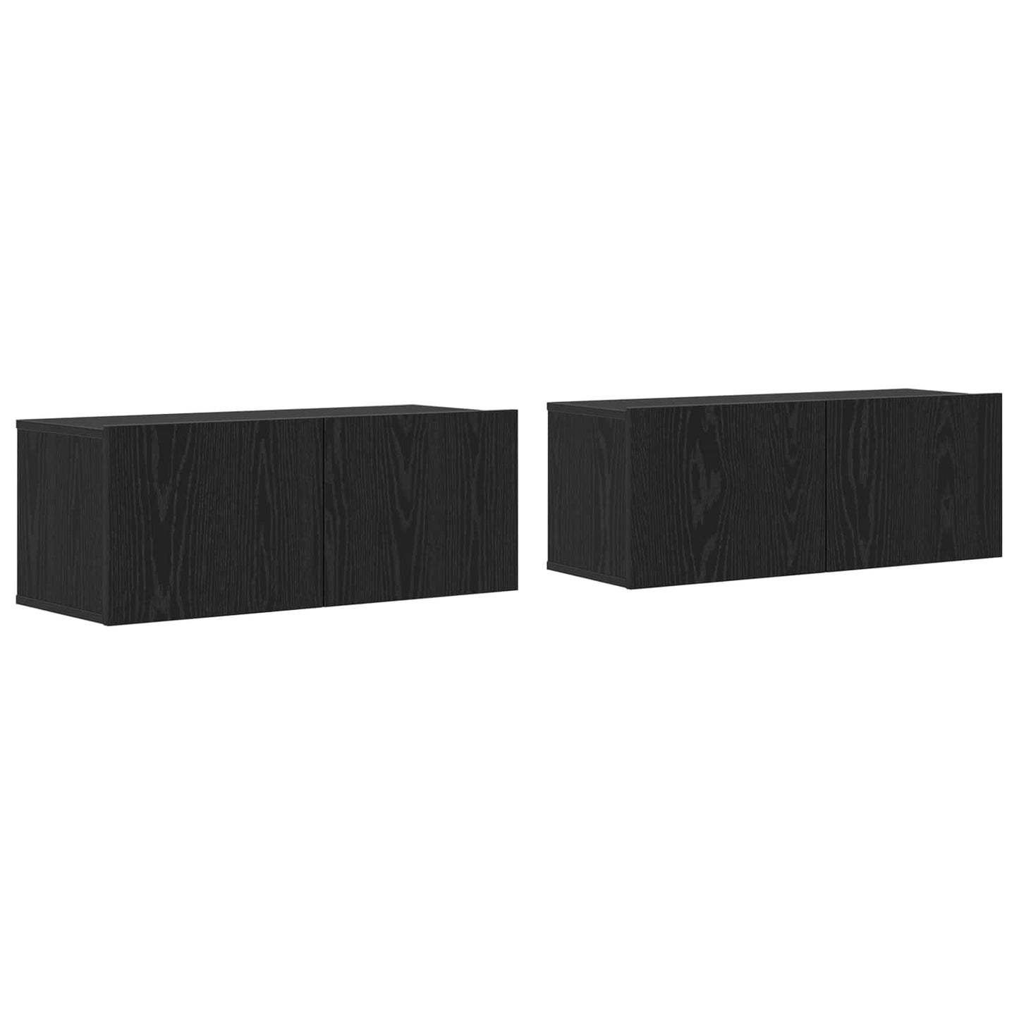 vidaXL Ντουλάπι TV 2 pcs Μαύρη Οξυά 80 x 30 x 30 εκ Επεξεργασμένο ξύλο