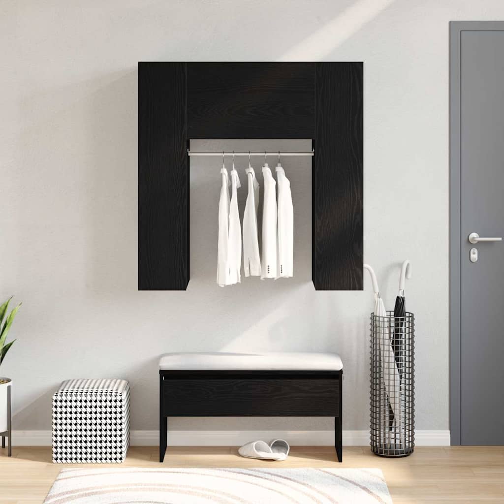 vidaXL Ντουλάπα διαδρόμου με ράφι Μαύρη Οξυά 97,5 x 37 x 99 εκ.