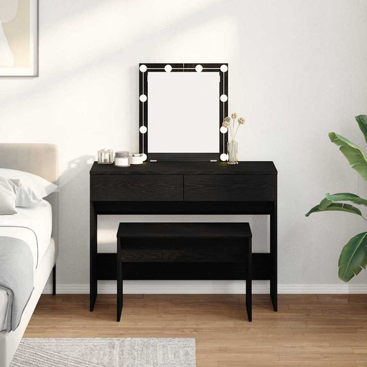 vidaXL Σκαμπό Ντυσίματος Μαύρη δρυς 70 x 35 x 45 εκ.